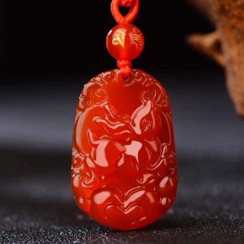 Chinese Zodiac Red Agate Luck Necklace Chinese Zodiac Red Agate Luck Necklace