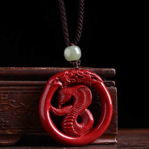Cinnabar Hetian Jade Peace Buckle Calm Necklace Cinnabar Hetian Jade Peace Buckle Calm Necklace