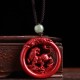 Cinnabar Hetian Jade Peace Buckle Calm Necklace Cinnabar Hetian Jade Peace Buckle Calm Necklace