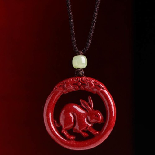 Cinnabar Hetian Jade Peace Buckle Calm Necklace Cinnabar Hetian Jade Peace Buckle Calm Necklace