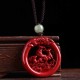Cinnabar Hetian Jade Peace Buckle Calm Necklace Cinnabar Hetian Jade Peace Buckle Calm Necklace