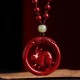 Cinnabar Hetian Jade Peace Buckle Calm Necklace Cinnabar Hetian Jade Peace Buckle Calm Necklace