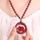 Cinnabar Hetian Jade Peace Buckle Calm Necklace Cinnabar Hetian Jade Peace Buckle Calm Necklace