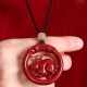 Cinnabar Hetian Jade Peace Buckle Calm Necklace Cinnabar Hetian Jade Peace Buckle Calm Necklace