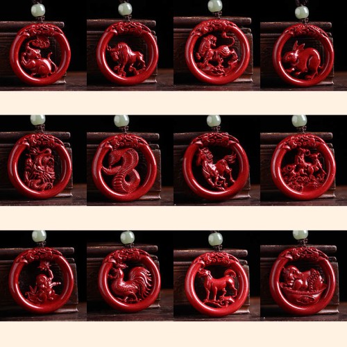Cinnabar Hetian Jade Peace Buckle Calm Necklace Cinnabar Hetian Jade Peace Buckle Calm Necklace