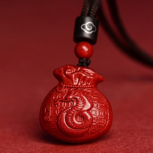 Chinese Zodiac Money Bag Cinnabar Calm Necklace Pendant Chinese Zodiac Money Bag Cinnabar Calm Necklace Pendant