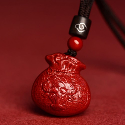 Chinese Zodiac Money Bag Cinnabar Calm Necklace Pendant Chinese Zodiac Money Bag Cinnabar Calm Necklace Pendant
