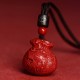 Chinese Zodiac Money Bag Cinnabar Calm Necklace Pendant Chinese Zodiac Money Bag Cinnabar Calm Necklace Pendant