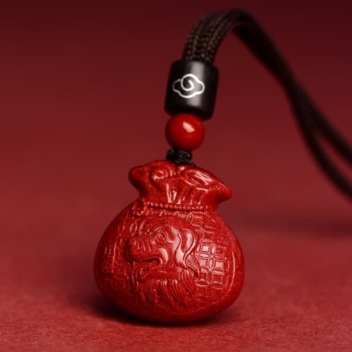 Chinese Zodiac Money Bag Cinnabar Calm Necklace Pendant Chinese Zodiac Money Bag Cinnabar Calm Necklace Pendant