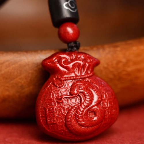 Chinese Zodiac Money Bag Cinnabar Calm Necklace Pendant Chinese Zodiac Money Bag Cinnabar Calm Necklace Pendant