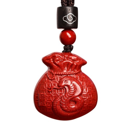 Chinese Zodiac Money Bag Cinnabar Calm Necklace Pendant Chinese Zodiac Money Bag Cinnabar Calm Necklace Pendant