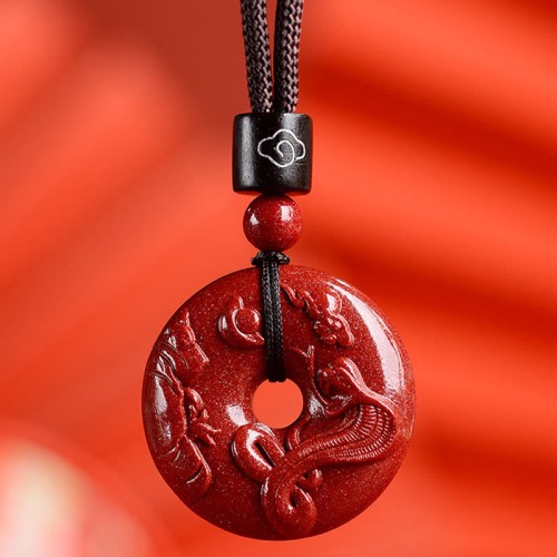 Chinese Zodiac Cinnabar Peace Necklace