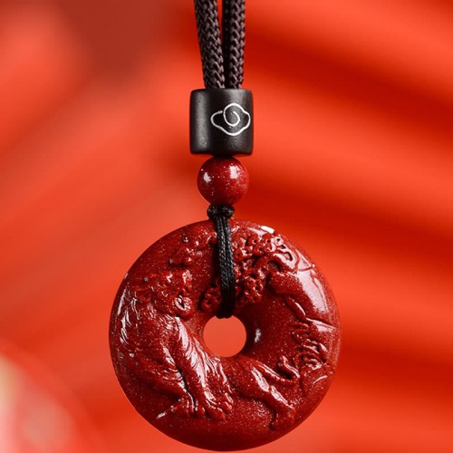 Chinese Zodiac Cinnabar Peace Necklace