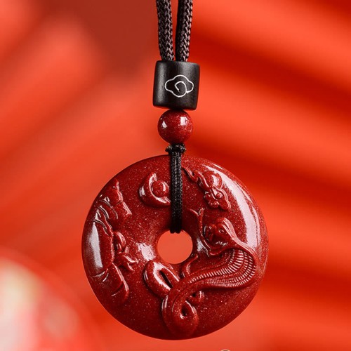 Chinese Zodiac Cinnabar Peace Necklace