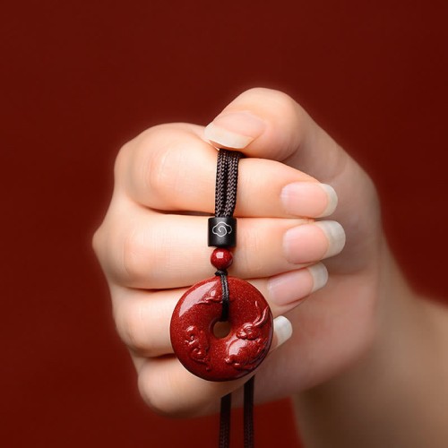 Chinese Zodiac Cinnabar Peace Necklace