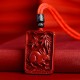 Chinese Zodiac Cinnabar Rectangle Calm Necklace Chinese Zodiac Cinnabar Rectangle Calm Necklace