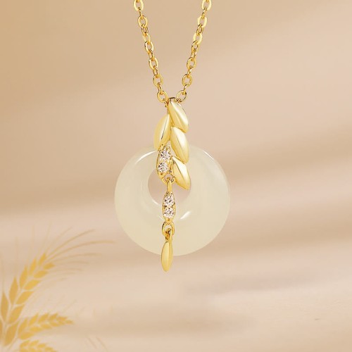 Hetian Jade Wheat Luck Necklace Pendant