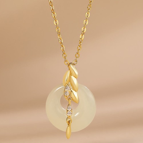 Hetian Jade Wheat Luck Necklace Pendant