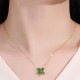 Jade Sterling Silver Four Leaf Clover Luck Necklace Jade Sterling Silver Four Leaf Clover Luck Necklace