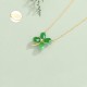 Jade Sterling Silver Four Leaf Clover Luck Necklace Jade Sterling Silver Four Leaf Clover Luck Necklace