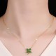 Jade Sterling Silver Four Leaf Clover Luck Necklace Jade Sterling Silver Four Leaf Clover Luck Necklace