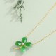 Jade Sterling Silver Four Leaf Clover Luck Necklace Jade Sterling Silver Four Leaf Clover Luck Necklace