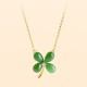 Jade Sterling Silver Four Leaf Clover Luck Necklace Jade Sterling Silver Four Leaf Clover Luck Necklace