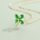 Jade Sterling Silver Four Leaf Clover Luck Necklace Jade Sterling Silver Four Leaf Clover Luck Necklace