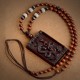 Zodiac Small Leaf Red Sandalwood Calm Pendant Zodiac Small Leaf Red Sandalwood Calm Pendant