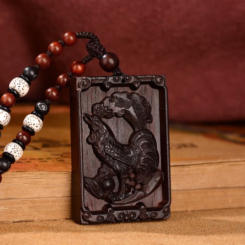 Zodiac Small Leaf Red Sandalwood Calm Pendant Zodiac Small Leaf Red Sandalwood Calm Pendant