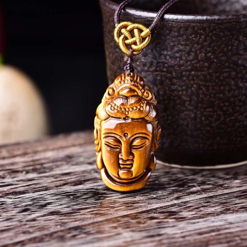 Tiger Eye Kwan Yin Strength Necklace Tiger Eye Kwan Yin Strength Necklace