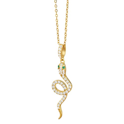 925 Silver Year of the Snake Green-eyed Snake Necklace 925 Silver Year of the Snake Green-eyed Snake Necklace