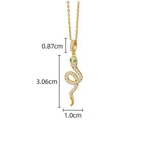 925 Silver Year of the Snake Green-eyed Snake Necklace 925 Silver Year of the Snake Green-eyed Snake Necklace