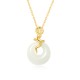 925 Silver Hetian Jade Snake Year Peace Buckle Necklace 925 Silver Hetian Jade Snake Year Peace Buckle Necklace