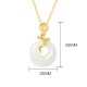 925 Silver Hetian Jade Snake Year Peace Buckle Necklace 925 Silver Hetian Jade Snake Year Peace Buckle Necklace