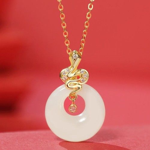 Hetian Jade Peace Buckle Luck Blessing Necklace Pendant Hetian Jade Peace Buckle Luck Blessing Necklace Pendant