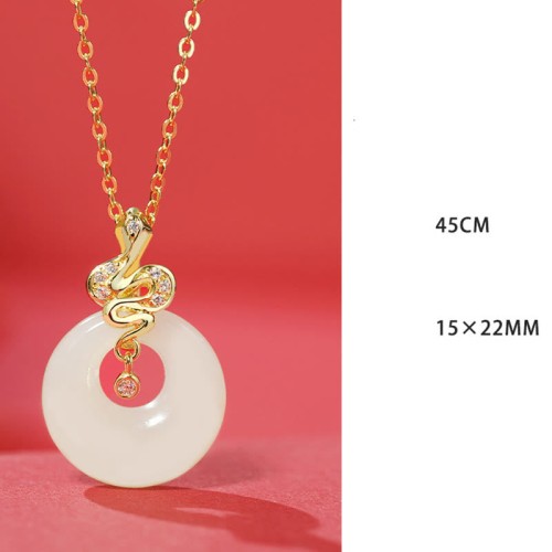 Hetian Jade Peace Buckle Luck Blessing Necklace Pendant Hetian Jade Peace Buckle Luck Blessing Necklace Pendant