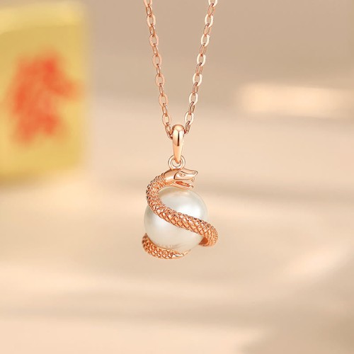 Sterling Silver Pearl Year of the Snake Balance Pendant Sterling Silver Pearl Year of the Snake Balance Pendant