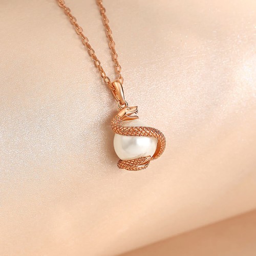 Sterling Silver Pearl Year of the Snake Balance Pendant Sterling Silver Pearl Year of the Snake Balance Pendant