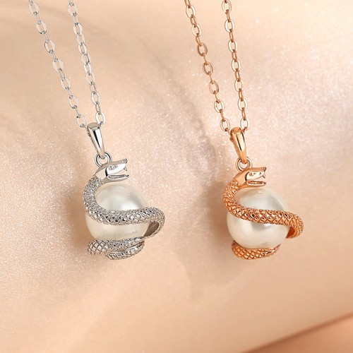 Sterling Silver Pearl Year of the Snake Balance Pendant Sterling Silver Pearl Year of the Snake Balance Pendant