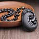 Black Obsidian PiXiu Oval Strength Necklace Pendant Black Obsidian PiXiu Oval Strength Necklace Pendant