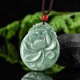 Lotus Jade Abundance Prosperity Rope Pendant Necklace