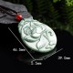 Lotus Jade Abundance Prosperity Rope Pendant Necklace