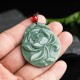 Lotus Jade Abundance Prosperity Rope Pendant Necklace