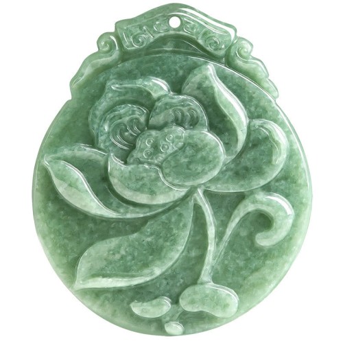Lotus Jade Abundance Prosperity Rope Pendant Necklace