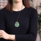 Lotus Jade Abundance Prosperity Rope Pendant Necklace