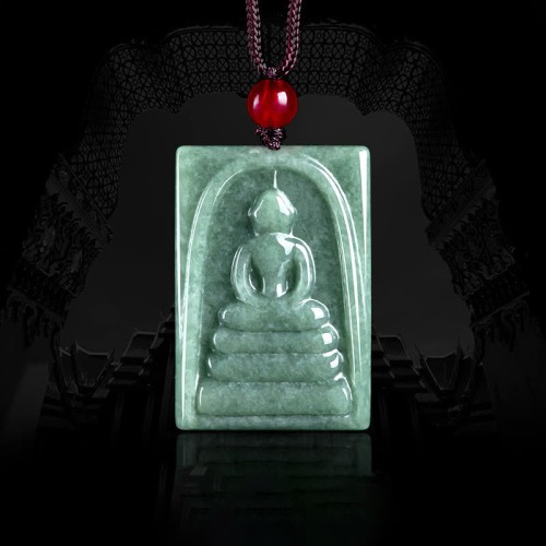 Formless Buddha Jade Square Amulet Necklace Formless Buddha Jade Square Amulet Necklace