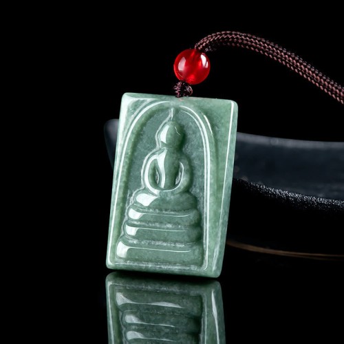 Formless Buddha Jade Square Amulet Necklace Formless Buddha Jade Square Amulet Necklace