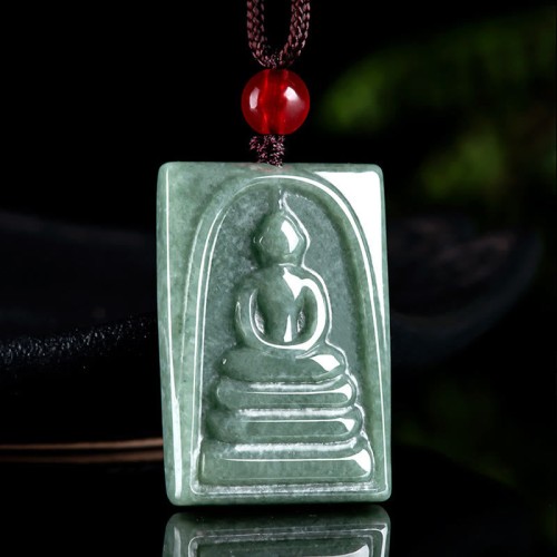 Formless Buddha Jade Square Amulet Necklace Formless Buddha Jade Square Amulet Necklace