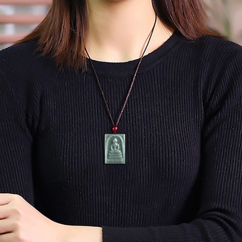 Formless Buddha Jade Square Amulet Necklace Formless Buddha Jade Square Amulet Necklace